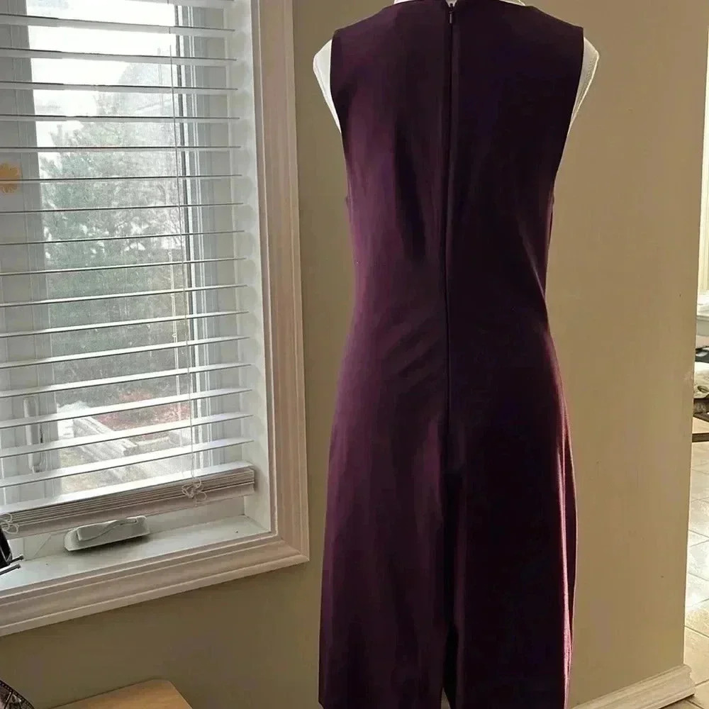 [10]Babaton Burgundy Sleeveless Rayon Blend  MIDI Dress - Picture 7 of 14